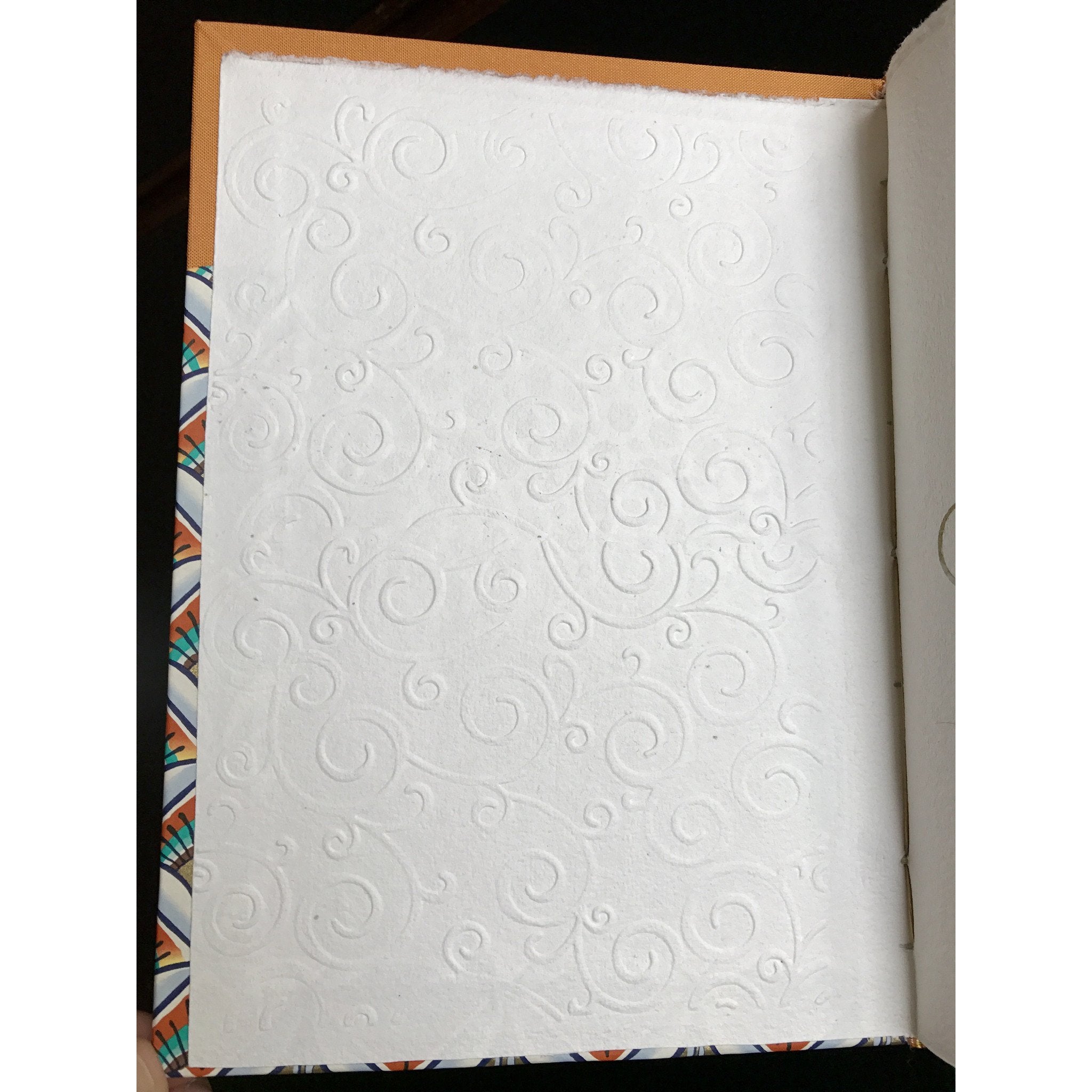 Notebook combining Indian paper and fabric. Black Sheep Handmade